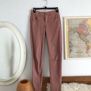 Blush skinny jeans
